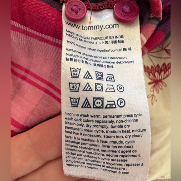 Tommy Hilfiger Plaid Button Down Shirt - Lightweight 100% Cotton - Size M US - Picture 6 of 6